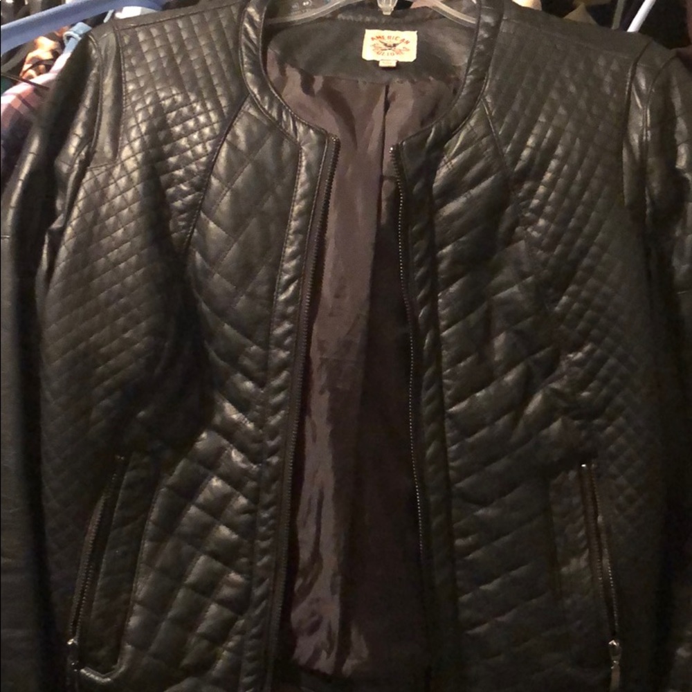Faux black leather jacket
